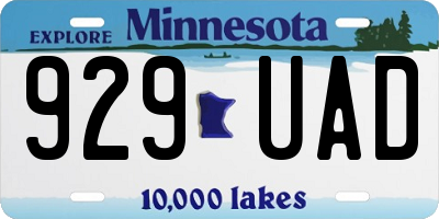 MN license plate 929UAD