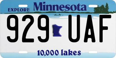 MN license plate 929UAF