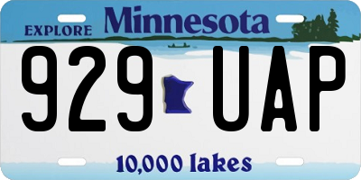 MN license plate 929UAP