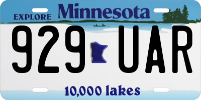 MN license plate 929UAR
