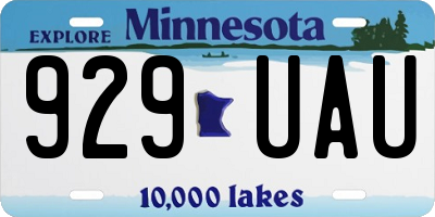 MN license plate 929UAU