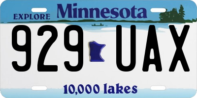 MN license plate 929UAX