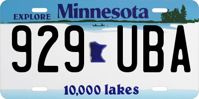 MN license plate 929UBA