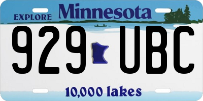 MN license plate 929UBC