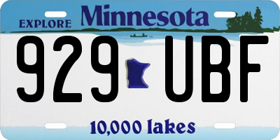 MN license plate 929UBF