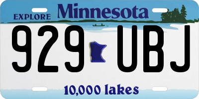 MN license plate 929UBJ