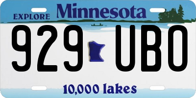 MN license plate 929UBO