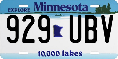 MN license plate 929UBV