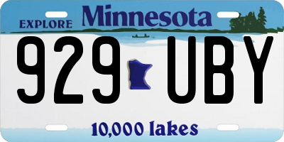 MN license plate 929UBY