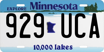 MN license plate 929UCA