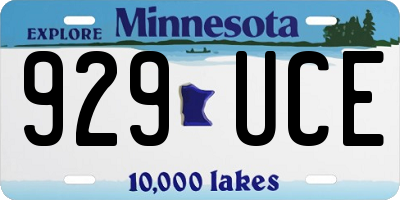 MN license plate 929UCE
