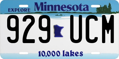 MN license plate 929UCM