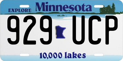 MN license plate 929UCP