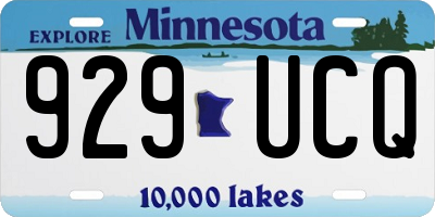 MN license plate 929UCQ
