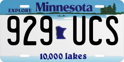 MN license plate 929UCS