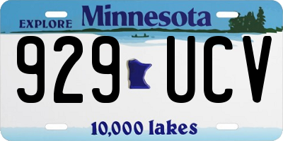 MN license plate 929UCV