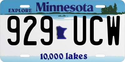 MN license plate 929UCW