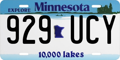 MN license plate 929UCY