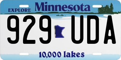 MN license plate 929UDA