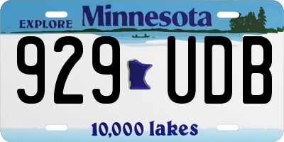 MN license plate 929UDB