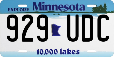 MN license plate 929UDC