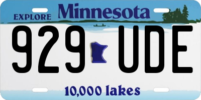MN license plate 929UDE