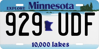 MN license plate 929UDF