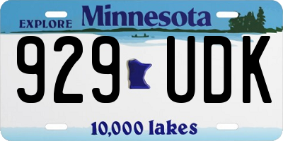 MN license plate 929UDK