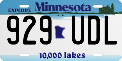 MN license plate 929UDL