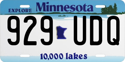 MN license plate 929UDQ