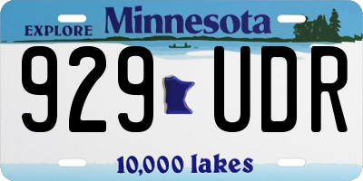 MN license plate 929UDR