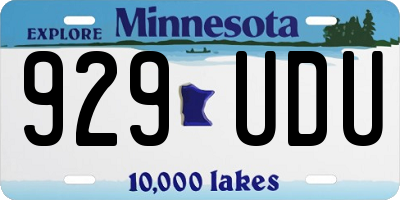 MN license plate 929UDU