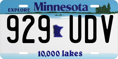 MN license plate 929UDV