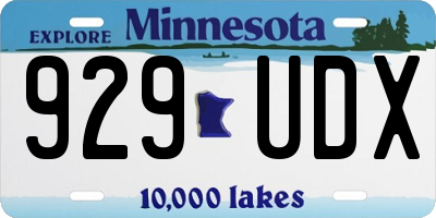 MN license plate 929UDX