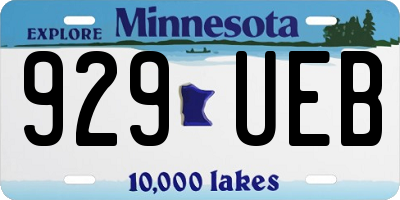 MN license plate 929UEB