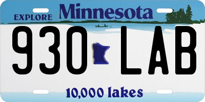 MN license plate 930LAB