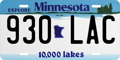 MN license plate 930LAC