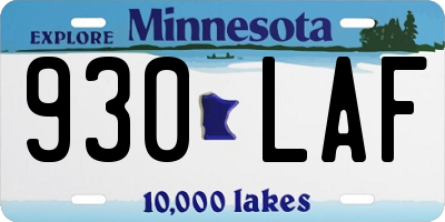 MN license plate 930LAF