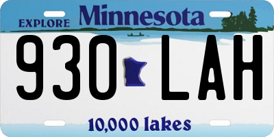 MN license plate 930LAH