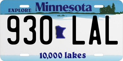 MN license plate 930LAL