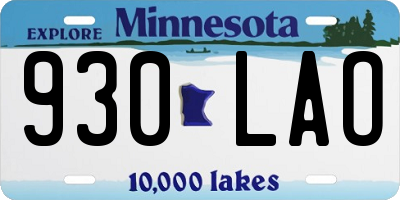 MN license plate 930LAO