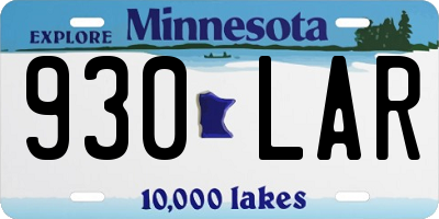 MN license plate 930LAR