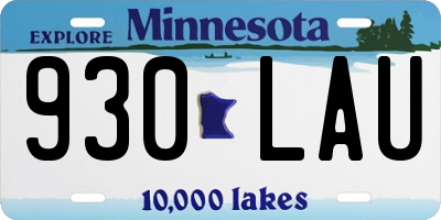 MN license plate 930LAU