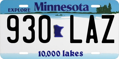 MN license plate 930LAZ