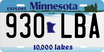 MN license plate 930LBA