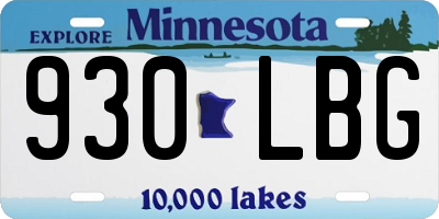 MN license plate 930LBG