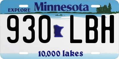MN license plate 930LBH