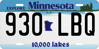 MN license plate 930LBQ