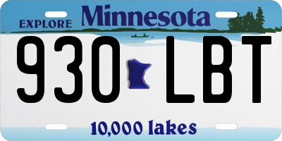 MN license plate 930LBT