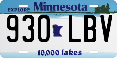 MN license plate 930LBV